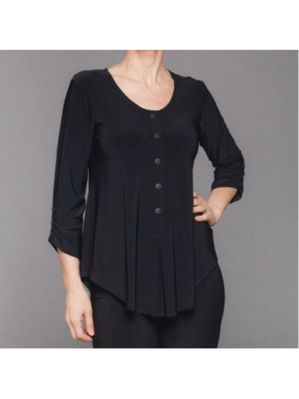 Sympli Unity Henley Tunic Top Black Size 12 Stretchy
Minimalist Flowy